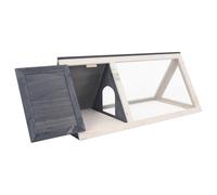 Homgoday Conejera de madera Deluxe - Gris/Blanco, 98 x 50 x 41 cm, resistente a la intemperie, adecuado para animales pequeños Model170852
