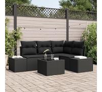 Homgoday Conjunto de Sofá de Jardín de 5 Piezas con Cojines Beige de Poliratán Conjunto Jardin Exterior, Conjunto Mesa y Sillas Jardin, Conjunto Jardin sofá