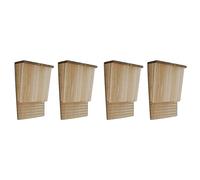 Homgoday Decoración de muebles, casetas para murciélagos, 4 unidades, de madera, 22 x 12 x 34 cm, muebles de interior/exterior para salón u oficina