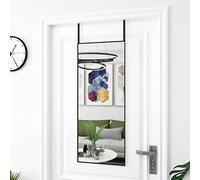 Homgoday Espejo de puerta negro de 40 x 100 cm, vidrio y aluminio, espejo para colgar en la puerta, espejo de pared para baño/dormitorio, espejo de pared largo, espejo de vestir colgante para hogar y
