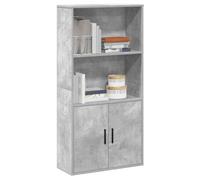 Homgoday Estantería de Madera de ingeniería Gris hormigón 60x24x120 cm Biblioteca, Estantería de Exposición, Armario de Libros, Separador de Espacios, para Salón, Dormitorio, Estudio, Oficina
