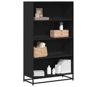 Homgoday Estantería de Madera de ingeniería Negra 80,5x35x139 cm Biblioteca, Estantería de Exposición, Armario de Libros, Separador de Espacios, para Salón, Dormitorio, Estudio, Oficina