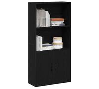 Homgoday Estantería de Madera de ingeniería Roble Negro 60x24x120 cm Biblioteca, Estantería de Exposición, Armario de Libros, Separador de Espacios, para Salón, Dormitorio, Estudio, Oficina