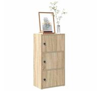 Homgoday Estantería de Madera de ingeniería Roble Sonoma 40x24x77 cm Biblioteca, Estantería de Exposición, Armario de Libros, Separador de Espacios, para Salón, Dormitorio, Estudio, Oficina
