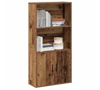 Homgoday Estantería Madera de ingeniería Color Envejecido 60x24x120 cm Biblioteca, Estantería de Exposición, Armario de Libros, Separador de Espacios, para Salón, Dormitorio, Estudio, Oficina