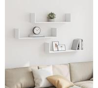 Homgoday Estantes de pared 3 unidades blancas 80 x 18 x 18 cm de aglomerado, estante de pared, estantería de pared para colgar estante para entrada estante