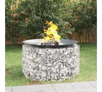 Homgoday Gabion - Fogata de hierro galvanizado de 100 cm de diámetro, calentador de jardín y patio para leña y carbón vegetal, brasero de jardín al aire libre, para calidez y ambiente