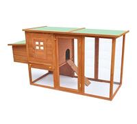 Homgoday Gallinero al aire libre con una caseta de cría de madera, jaula para animales jaula para pollos exterior para aves de corral gallineros conejos