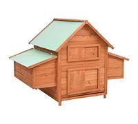 Homgoday Gallinero de 152 x 96 x 110 cm, de madera maciza de abeto, jaula para animales, jaula para pollos exterior para aves de corral, gallineros, conejos