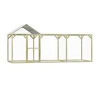 Homgoday Gallinero de 4,5 x 1,5 x 2 m, de madera de pino impregnada, jaula para animales, jaula para pollos de exterior para aves de corral, gallineros, conejos