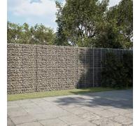 Homgoday Gavión con tapa, 600 x 100 x 200 cm, de hierro galvanizado, decoración de muebles, jardinera de exterior, gavión, gavión, gavión de piedra, cesta de jardín, gavión