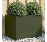 Homgoday Jardinera Acero Verde Oliva 62x47x46 cm Jardinería para Cultivo de Flores Plantas Hierbas Huerto Urbano para Jardín Terraza Patio Balcón
