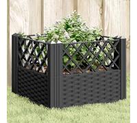 Homgoday Jardinera con Clavijas PP Negro 43,5x43,5x43,5 cm Jardinería para Cultivo de Flores Plantas Hierbas Huerto Urbano para Jardín Terraza Patio Balcón