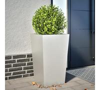 Homgoday Jardinera de Acero Inoxidable 45x45x75 cm Jardinería para Cultivo de Flores Plantas Hierbas Huerto Urbano para Jardín Terraza Patio BalcónAcero Inoxidable/Gris Claro