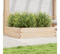 Homgoday Jardinera de Madera Maciza de Pino 100x100x23 cm Jardinería para Cultivo de Flores Plantas Hierbas Huerto Urbano para Jardín Terraza Patio Balcón