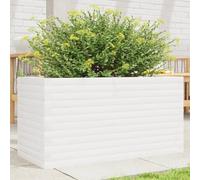 Homgoday Jardinera de Madera Maciza de Pino Blanca 90x40x46 cm Jardinera Exterior para Terraza Jardín Madera Jardinera Exterior Interior