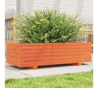 Homgoday Jardinera de Madera Maciza de Pino marrón Cera 90x40x26,5 cm Jardinería para Cultivo de Flores Plantas Hierbas Huerto Urbano para Jardín Terraza Patio Balcón