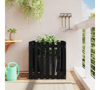 Homgoday Jardinera diseño de Valla Madera Maciza Pino Negra 70x70x70 cm Jardinería para Cultivo de Flores Plantas Hierbas Huerto Urbano para Jardín Terraza Patio Balcón