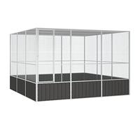 Homgoday Jaula pájaros acero galvanizado Antracita 302,5x324,5x211,5 cm Pies y jaulas para pájaros Producto para Mascotas y Animales