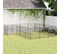 Homgoday Jaula para perros de interior Kennel para perros, jaulas para perros de exterior, caja para perros de exterior, caja para perros de 16 paneles negro de acero galvanizado model3209559