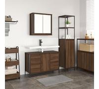 Homgoday Juego de Muebles de Baño de 2 Piezas en Madera de Roble Marrón Gabinete de Baño,Auxiliar de Madera, Gabinete de Almacenamiento,para Sala de Estar, Cocina, Entrada