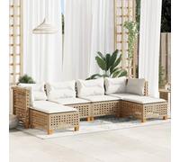 Homgoday Juego de sofás jardín con Cojines 6 pzas ratán sintético Beige Conjunto de Jardin Sofa Jardin Exterior Sofas Exteriores de terraza Beige Material Tejido de línea