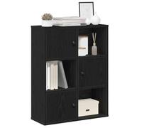 Homgoday Librería de Madera contrachapada Roble Negro 60x24x76,5 cm Biblioteca, Estantería de Exposición, Armario de Libros, Separador de Espacios, para Salón, Dormitorio, Estudio, Oficina