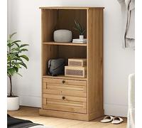 Homgoday Librería Vigo 60 x 35 x 114,5 cm de madera maciza de pino, armario librería vitrina, librería vertical para ahorrar espacio librería estantería, librería de suelo para salón estudio