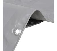 Homgoday Lona 650 g/m2, dimensiones 6 x 8 m, color gris, resistente y multiusos