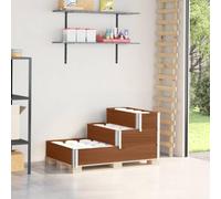 Homgoday Marco de madera de pino para palés, 3 niveles, marco de madera, bancal alto, cama de jardín, apilable, plegable, para plantas, flores, verduras, marrón, 120 x 80 cm (80 x 30 cm)