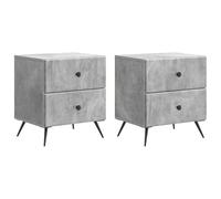 Homgoday Mesa de Noche Gris de Madera de Ingeniería con 4 Cajones para Espacios Pequeños y Gran Almacenamiento