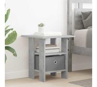 Homgoday Mesa de Noche Moderna Gris concreto - Estilo Elegante, Gran Almacenamiento, Diseño Empotrado, para Dormitorios