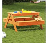 Homgoday Mesa de pícnic para niños Madera Pino marrón Cera 88x97x52 cm Mesa Jardin Mesa terraza Exterior Mesa Jardin Exterior