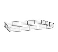 Homgoday Mobili Box Perros 16 Paneles Negro 100 x 50 cm Acero Pintado Polvo, Jaula para perros de interior Kennel para perros, Jaulas para perros de exterior Modelo 3115969