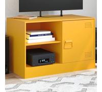 Homgoday Mobili TV 2 pz Giallo Mostaza 67 x 39 x 44 cm de acero, mesa para TV, mueble para TV salón, mueble bajo para TV de salón industrial soporte TV Model841697