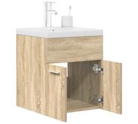Homgoday Mueble de baño con Lavabo Incorporado y Grifo Roble Sonoma Mueble de Baño,Conjunto de Muebles de baño,Modernos Muebles de baño Roble Sonoma 41 x 38.5 x 46 cmCon Grifo