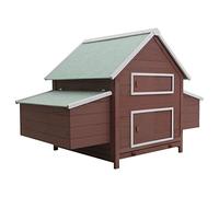 Homgoday Mueble gallinero marrón 157 x 97 x 110 cm de madera, jaula para animales, jaula para pollos exterior para aves de corral, gallineros, conejos, decoración de muebles