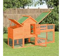 Homgoday Mueble gallinero marrón 186,5 x 58,5 x 113 cm de madera maciza de pino, jaula para animales, jaula para pollos exterior para aves de corral, gallineros, conejos, decoración de muebles