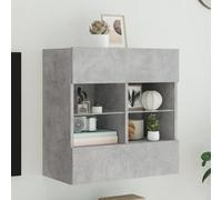 Homgoday Mueble TV de Pared con Luces LED Gris hormigón 58,5x30x60,5 cm Mueble de Salon, Juego de Muebles, Mueble de TV con Estilo