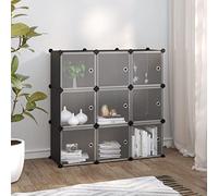 Homgoday Organizador portaobjetos con 9 cubos y puertas transparentes de polipropileno, decoración para la ropa sucia, ahorra espacio, gran cesta para la colada, modelo 340558
