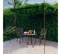 Homgoday Pérgola de jardín marrón antiguo, 4 x 3 x 2,5 m, hierro