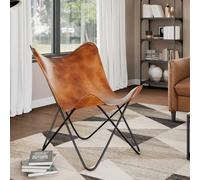 Homgoday - Silla de comedor, silla escandinava, color blanco, con mariposa, color marrón