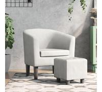 Homgoday Sillón con Taburete Cuero sintético Blanco Sillón de Masaje Silla Relax para Televisión Sofá Individual Butaca para Salón Dormitorio Cine