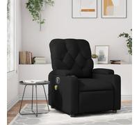 Homgoday Sillón de masaje para TV, sillón de relajación, sillón tapizado, con función reclinable manual, respaldo ajustable, para salón, color negro, piel sintética