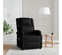 Homgoday Sillón de masaje para TV, sillón de relax, sillón tapizado, sillón reclinable con respaldo, para salón, color negro, piel sintética