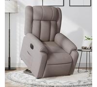 Homgoday Sillón eléctrico reclinable elevable de Tela Gris Taupe Sillón de Masaje Silla Relax para Televisión Sofá Individual Butaca para Salón Dormitorio Cine