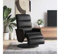 Homgoday Sillón reclinable con reposapiés Cuero sintético Negro Sillón de Masaje Silla Relax para Televisión Sofá Individual Butaca para Salón Dormitorio Cine Negro