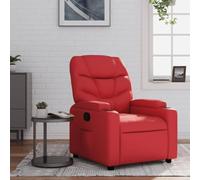 Homgoday Sillón reclinable de Cuero sintético Rojo Sillón de Masaje Silla Relax para Televisión Sofá Individual Butaca para Salón Dormitorio Cine Rojo