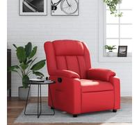 Homgoday Sillón reclinable de Cuero sintético Rojo Sillón de Masaje Silla Relax para Televisión Sofá Individual Butaca para Salón Dormitorio Cine