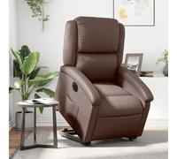 Homgoday Sillón reclinable elevable eléctrico de Cuero sintético marrón Silla reclinable para Siesta, Sala de Estar, balcón, jardín, Patio